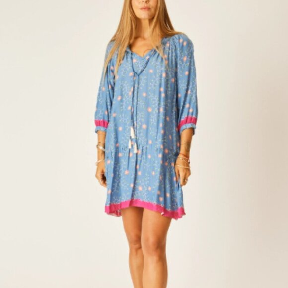 Natalie Martin Stevie Dress In Pinwheel Denim In Blue size medium - Picture 9 of 9